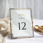 Gouden hemelse bruiloft kaart<br><div class="desc">Begeleid uw gasten met de "Gold Celestial Wedding Table Numbers." Tegen een schone witte achtergrond,  de gouden hemelelementen. Maanfasen die subtiel in het ontwerp zijn geïntegreerd,  symboliseren de progressie van tafels,  waardoor een hemelreis voor uw gasten wordt gecreëerd.</div>