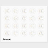 Gouden hemelse bruiloft ronde sticker (Vel)