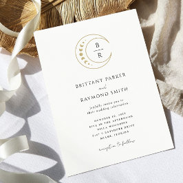 Gouden hemelse bruiloft uitnodiging