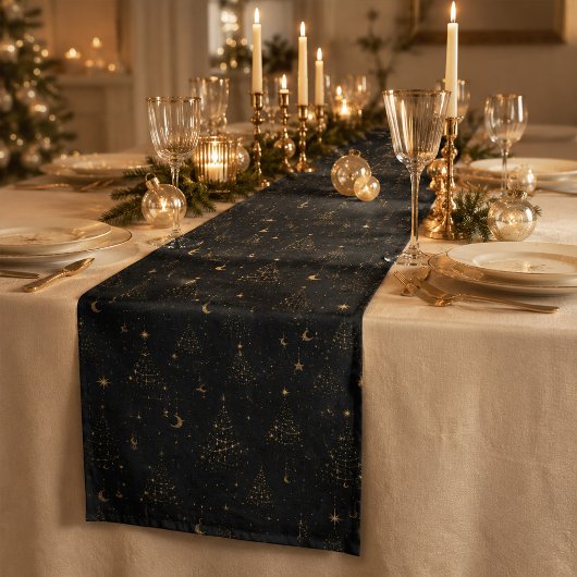 Gouden Hemelse Kerstboom Tafel Runner Korte Tafelloper