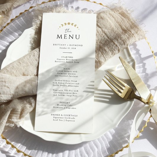 Gouden Hemelse Maan Bruiloft Menu