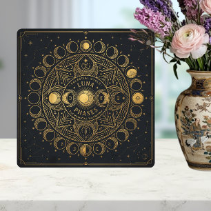 Gouden Hemelse Maanfasen Alchemische Harmonie Tegeltje