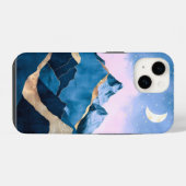 Gouden Hemelse Pieken Waterverf iPhone Hoesje (Achterkant horizontaal)