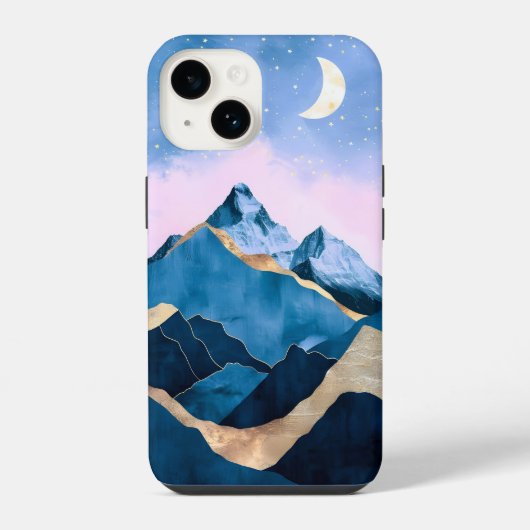 Gouden Hemelse Pieken Waterverf iPhone Hoesje (Achterkant)