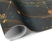 Gouden Hemelse Sterrenkaart (3) Cadeaupapier (Rol Hoek)