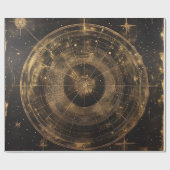 Gouden Hemelse Sterrenkaart (5) Cadeaupapier (Vlak)