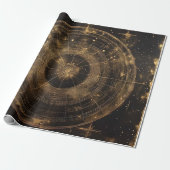 Gouden Hemelse Sterrenkaart (5) Cadeaupapier (Uitgerold)