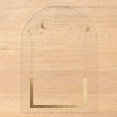 Gouden Hemelse Zon Maan Sterren Bruiloft Acryl Uitnodigingen (Voorkant)