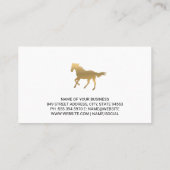 Gouden hengst | Zwarte marmer Visitekaartje (Achterkant)