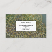 Gouden henna bloem achtergrond paisley patroon visitekaartje (Achterkant)