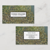 Gouden henna bloem achtergrond paisley patroon visitekaartje (Voorkant / Achterkant)