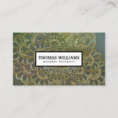 Gouden henna bloem achtergrond paisley patroon visitekaartje (Voorkant)