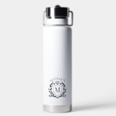 Gouden Heraldische Kroon Monogram Waterfles (Achterkant)