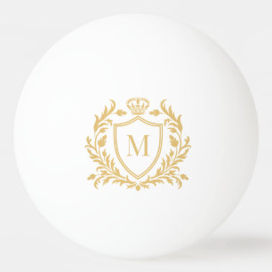 Gouden Heraldische Wapen Kroon Monogram Pingpongbal