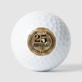 Gouden herdenkingsbedrijf 25e Jubileum Golfballen (Voorkant)