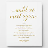 Gouden herdenkingsgedicht met naam tot we elkaar w fotoplaat (Voorkant)