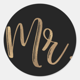 Gouden Heren Typografie Bruidegom Bruidsjonker Zwa Ronde Sticker
