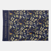 Gouden herfst bladeren & bessen op maat theedoek (Horizontaal)
