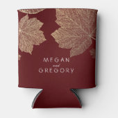 Gouden herfst bladeren Bourgondische rustieke brui Blikjeskoeler (Voorkant)