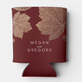 Gouden herfst bladeren Bourgondische rustieke brui Blikjeskoeler (Achterkant)