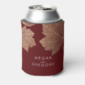 Gouden herfst bladeren Bourgondische rustieke brui Blikjeskoeler (Blikje Achterkant)