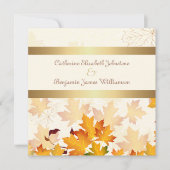 Gouden herfst bladeren bruiloft kaart (Voorkant)
