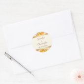 Gouden herfst bladeren bruiloft ronde sticker (Envelop)