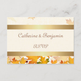 Gouden herfst bladeren bruiloft RSVP