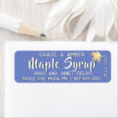 Gouden herfst bladeren esdoorn siroop op Sky Blue  Etiket (Insitu)