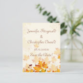 Gouden Herfst bladeren Save the Date Aankondigingskaart (Staand voorkant)