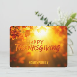 Gouden Herfst Bokeh – Gelukkig Thanksgiving Feestdagenkaart