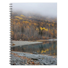 Gouden herfst boslandschap notitieboek