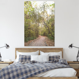 Gouden Herfst Bospad Canvas Afdruk