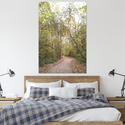 Gouden Herfst Bospad Canvas Afdruk (Insitu (Slaapkamer))