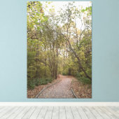 Gouden Herfst Bospad Canvas Afdruk (Insitu (Houten vloer))