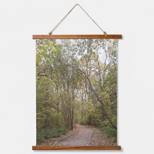 Gouden Herfst Bospad Hangend Wandkleed (Voorkant)