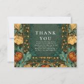 Gouden Herfst Botanische Bruiloft Bedankkaart (Voorkant)
