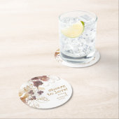 Gouden herfst bruiloft bessen Proost op Liefde ID6 Ronde Kartonnen Onderzetter (Insitu)