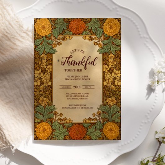 Gouden Herfst Dankfeest Viering Kaart
