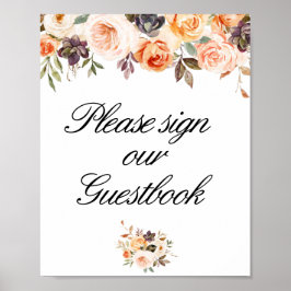 gouden herfst floral bruiloft poster