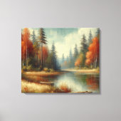 Gouden Herfst Forest Reflections Canvas Afdruk (Voorkant)