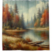 Gouden Herfst Forest Reflections Douchegordijn (Voorkant)