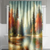 Gouden Herfst Forest Reflections Douchegordijn