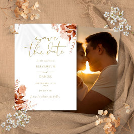 Gouden Herfst Herfst Bloemen Foto Bruiloft Save The Date