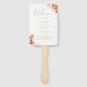 Gouden herfst Herfst bloemenbruiloft programma Handwaaier (Voorkant)