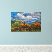 Gouden herfst in de bergen canvas afdruk (Insitu (Houten vloer))