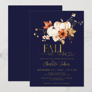 Gouden Herfst In Love Navy Cream Pumpkin Vrijgezel Kaart