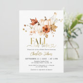 Gouden Herfst In Love Rust Cream Pompoen Vrijgezel Kaart (Staand voorkant)