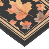 Gouden Herfst Maple Bladeren Zwart Korte Tafelloper (Hoek)