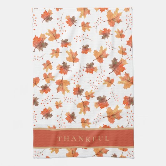 Gouden Herfst Maple Leaves Custom Theedoek (Verticaal)